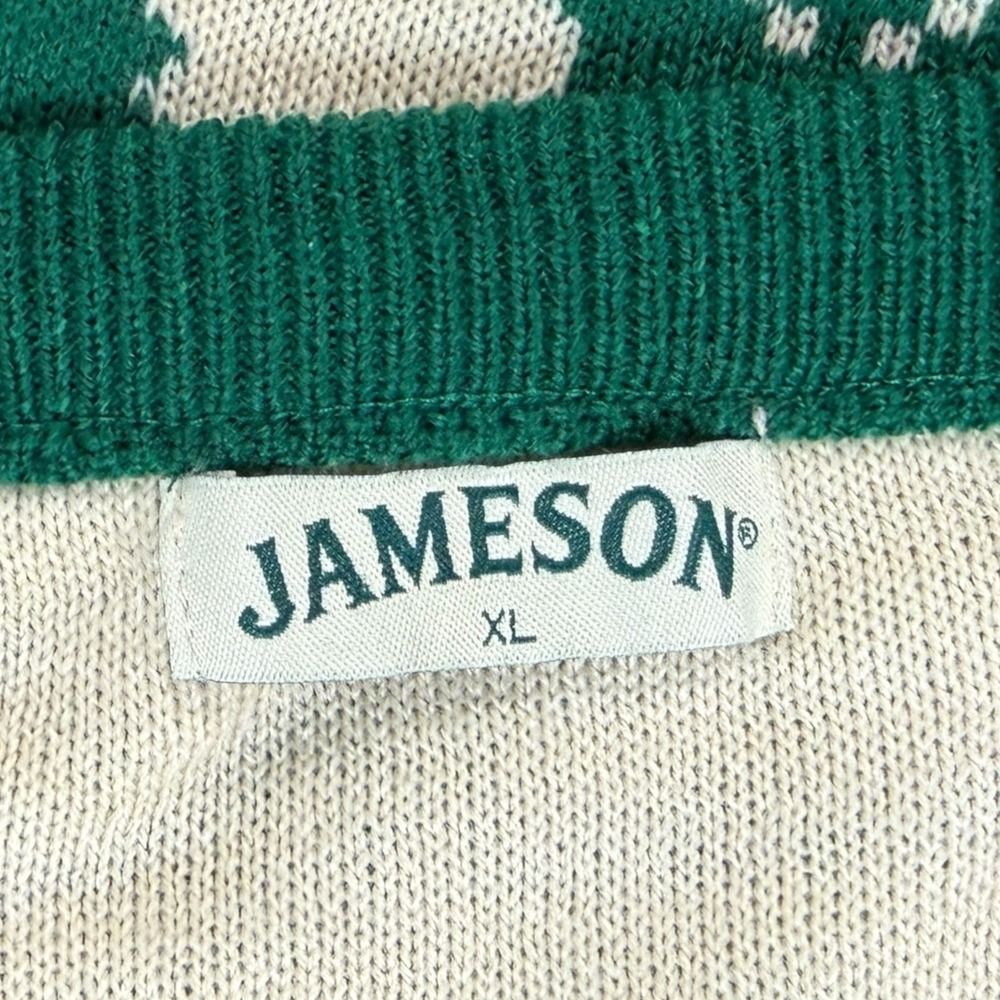 Jameson Ugly Christmas Sweater‎ Green Irish Whisky Fair Isle Knit Size XLHoliday - Picture 6 of 9